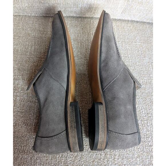 STACY ADAMS Men's Gray Leather Suede Moc Toe Loafers Size 10M 24689-061 - Picture 4 of 10
